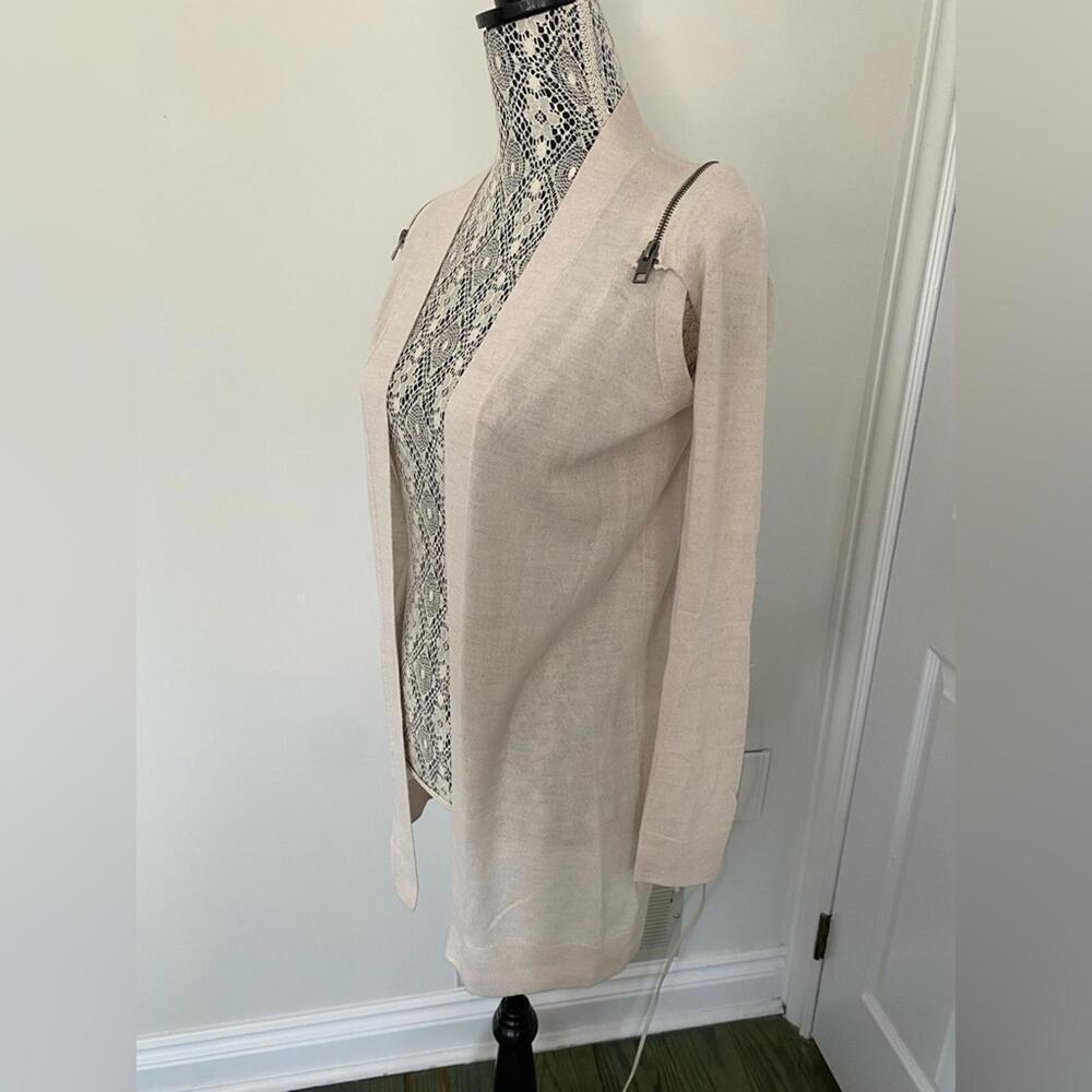 All Saints cream beige merino wool cardigan sweater